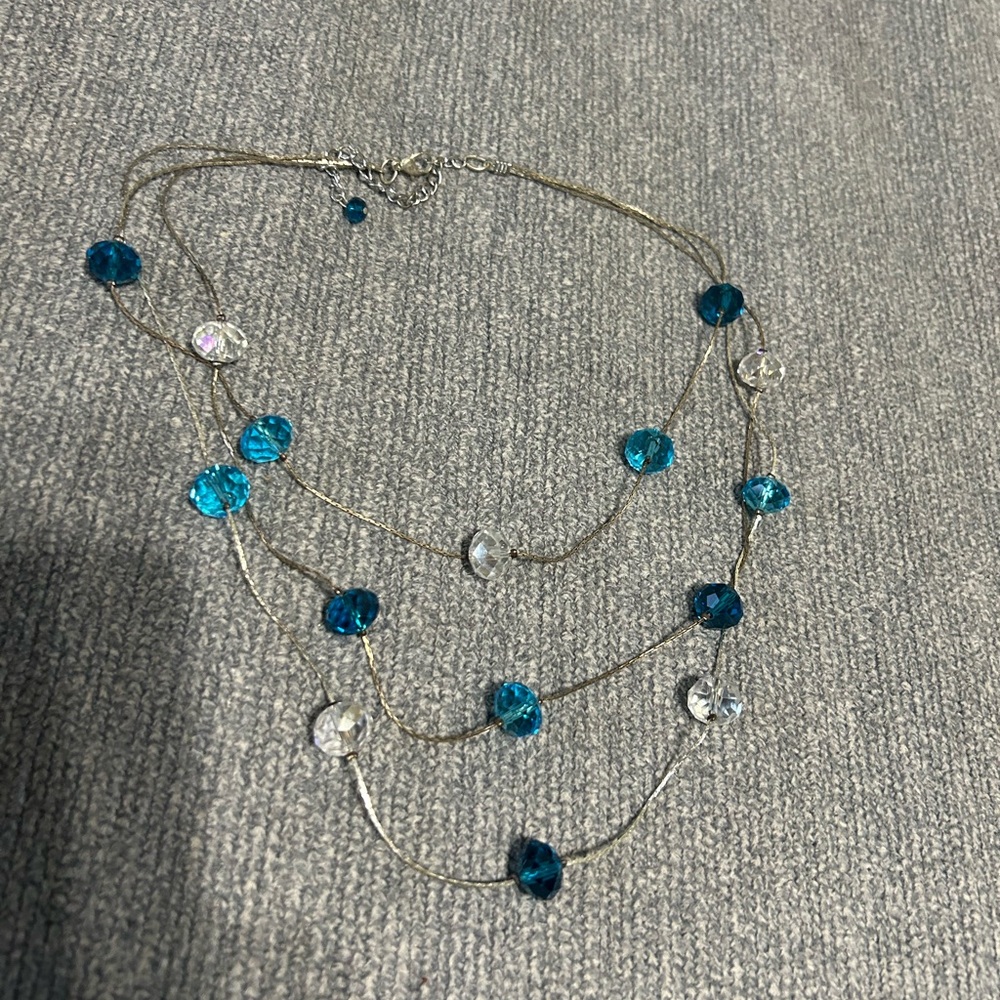 Charming Charlie Blue and Silver Necklace